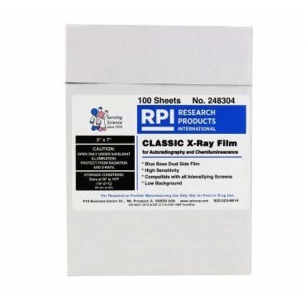 Rpi X-Ray Film, 5x7, 100/pk, 100PK 248304